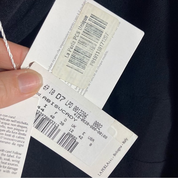 NWT La Perla Classic Black cocktail Dress tailored beaded 44 IT / 8 US Medium - Picture 10 of 14